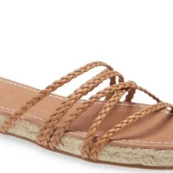 New Madewell Kathryn Braided Leather Strappy Espadrille Tan Sandals US 6 - Picture 5 of 10